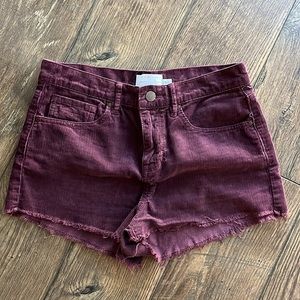 Kendall Kylie Burgundy Shorts